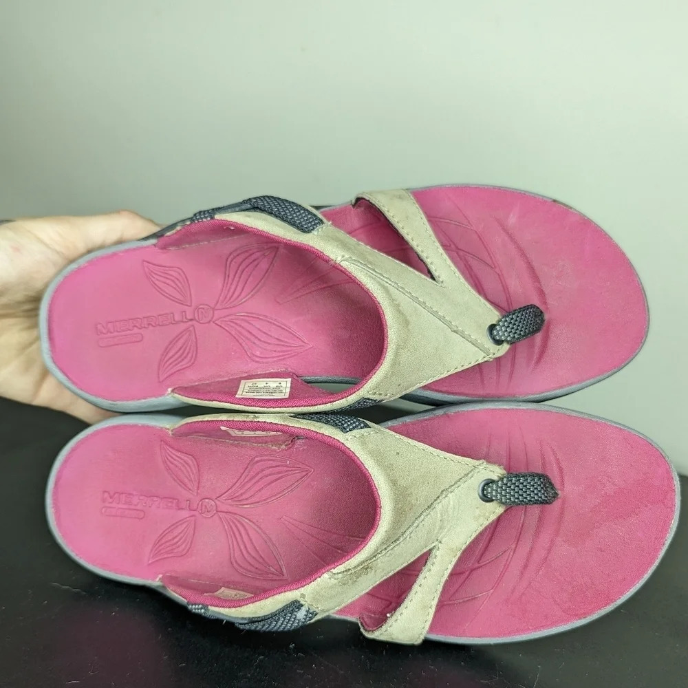 Merrell Women's Azura Air Cushion Flip Flop Sandals Wild Dove Pink Beige